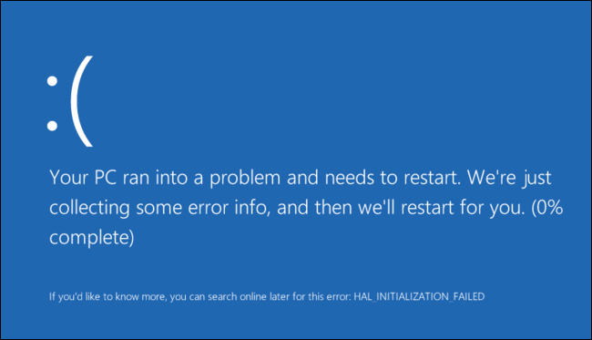 Blue Screen of Death in Windows 10